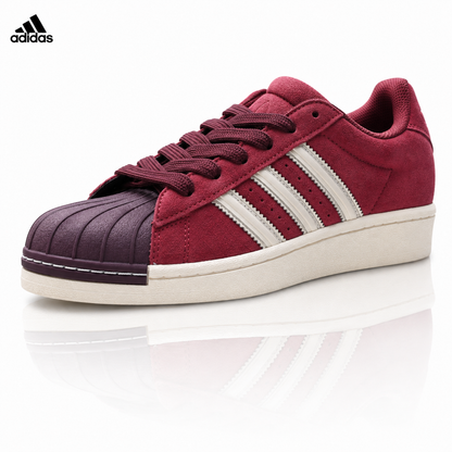 Adidas Originals Superstar Platform Burgundy Suede Sneakers