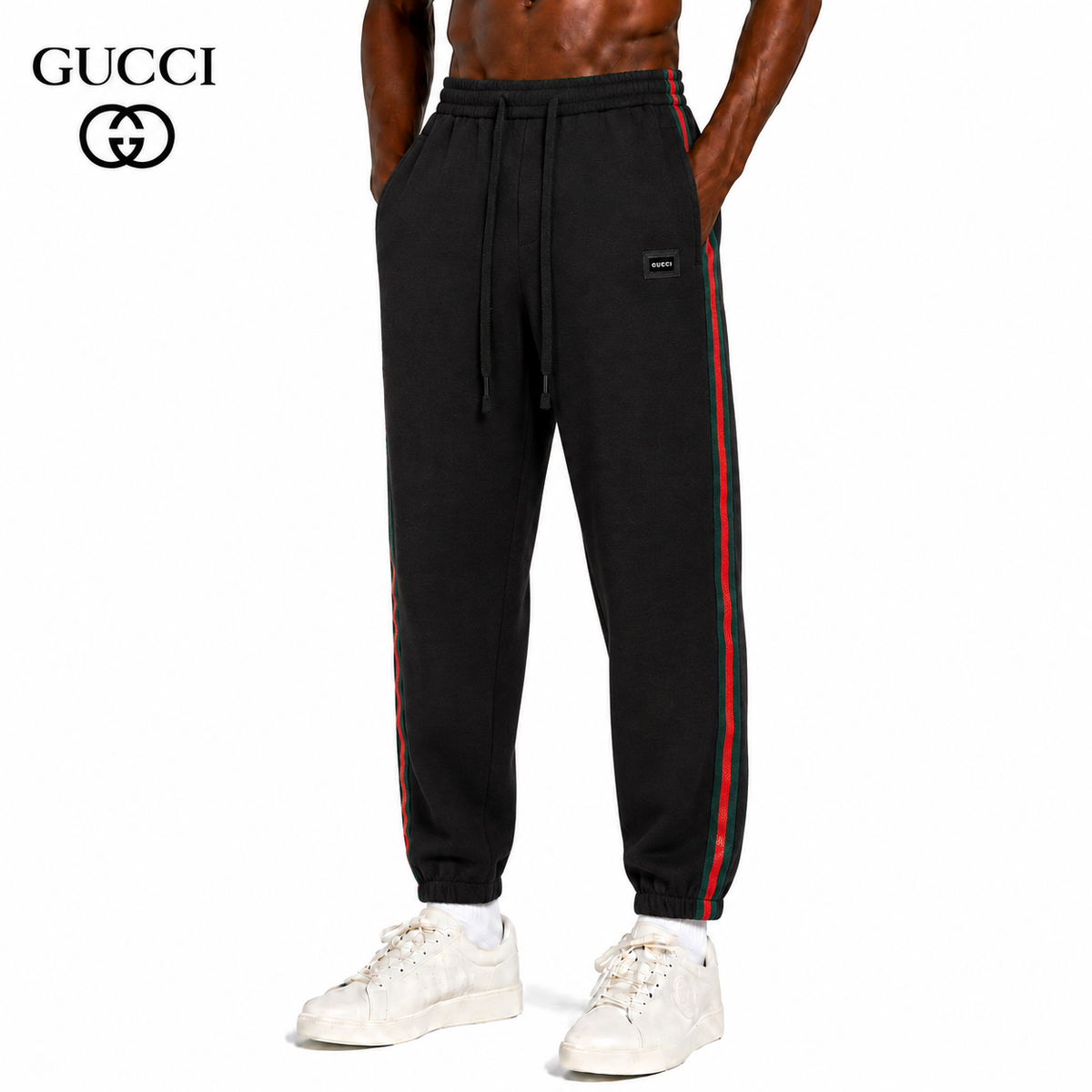Gucci Web Stripe Track Pants in Black