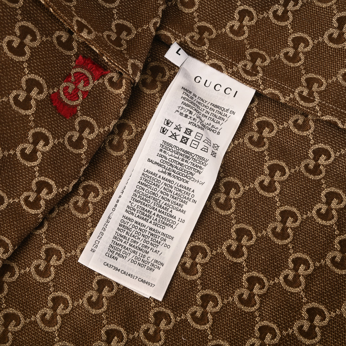 Gucci Signature GG Monogram Long Sleeve Shirt