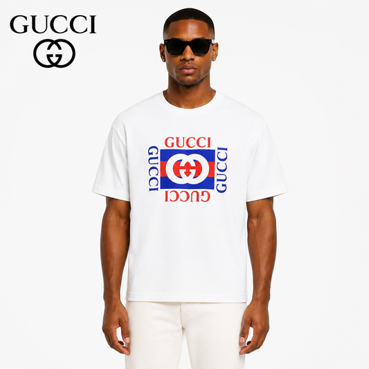 Gucci Interlocking GG Multi-Direction Logo Print T-Shirt