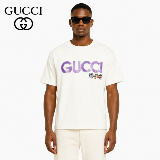 Gucci Logo Fruit Embroidery T-Shirt