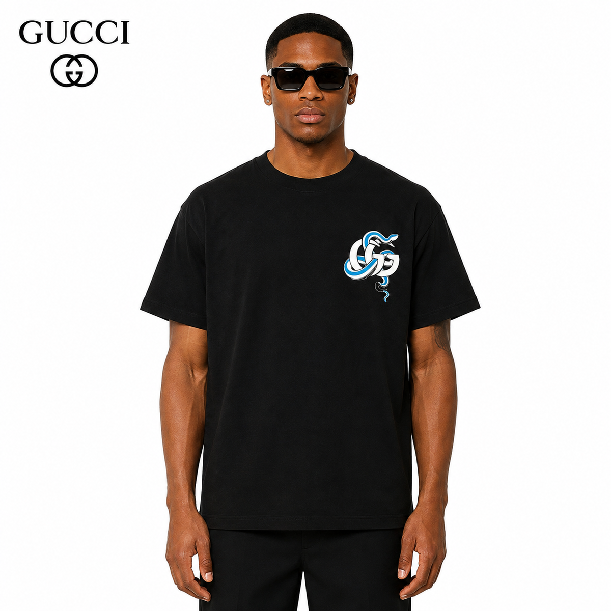 Gucci GG Snake Interlocking Logo Oversized T-Shirt