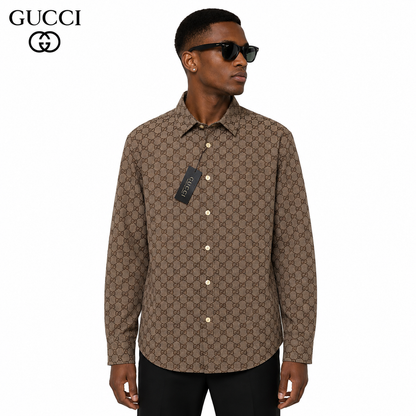 Gucci Signature GG Monogram Long Sleeve Shirt