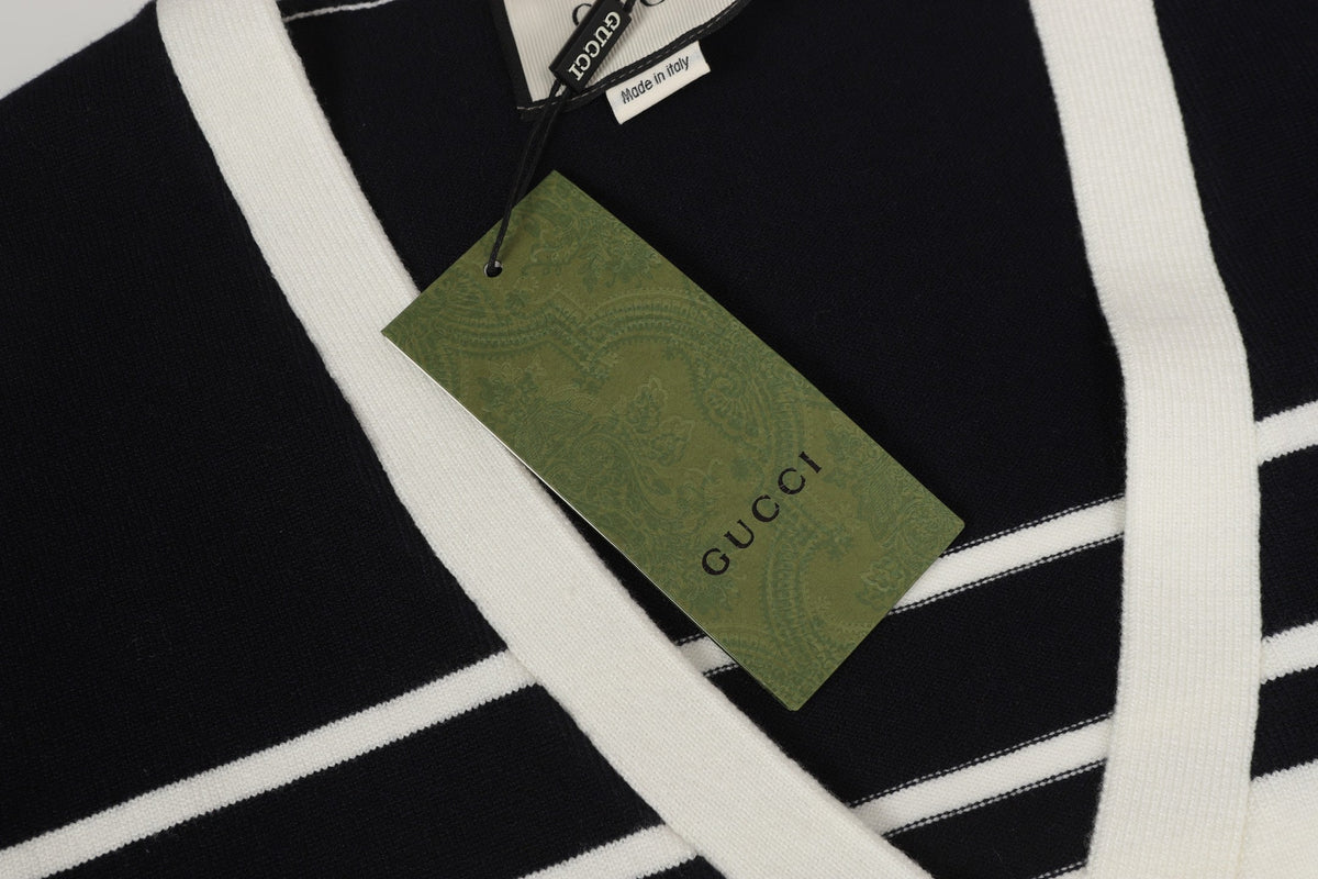 Gucci Embroidered Striped Cardigan - Image 4