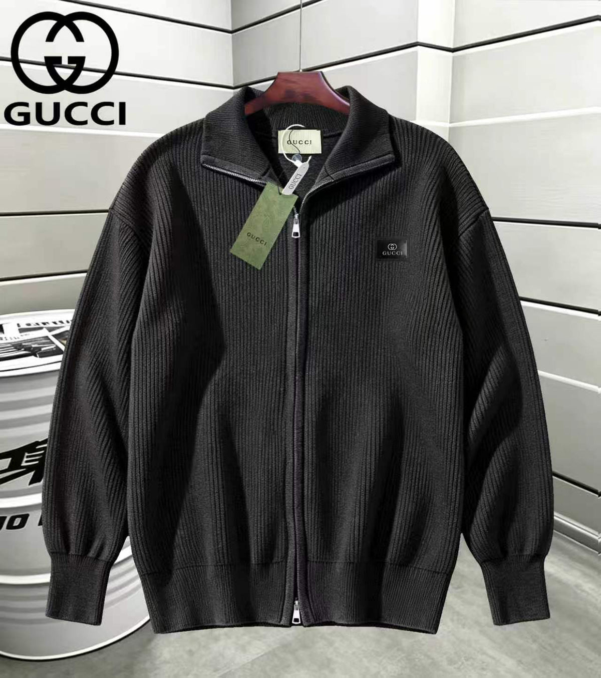 Gucci Double-G Embroidered Zip-Up Cardigan - Image 10