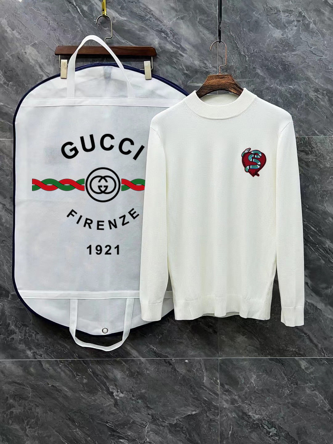 Gucci Embroidered Mock-Neck Sweater - Image 1