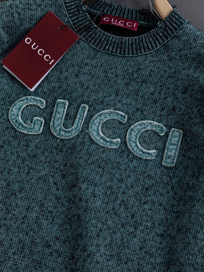 Gucci Double-G Embroidered Short-Sleeve Knit Top - Image 5